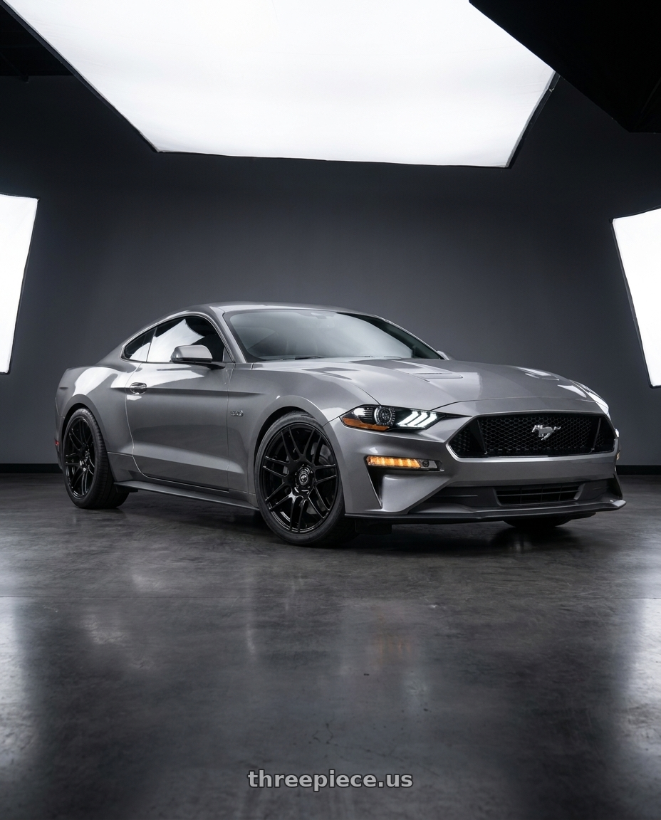 2021 Ford Mustang GT with Forgestar F14 5x114.3 19x9.5 +29 Gloss Black wheels
