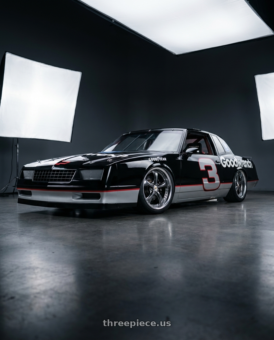 1987 CHEVROLET MONTE CARLO with Work Wheels VS-KF 5X114.3 19x8+2 Brilliant Silver Black A Disk FULL REVERSE wheels
