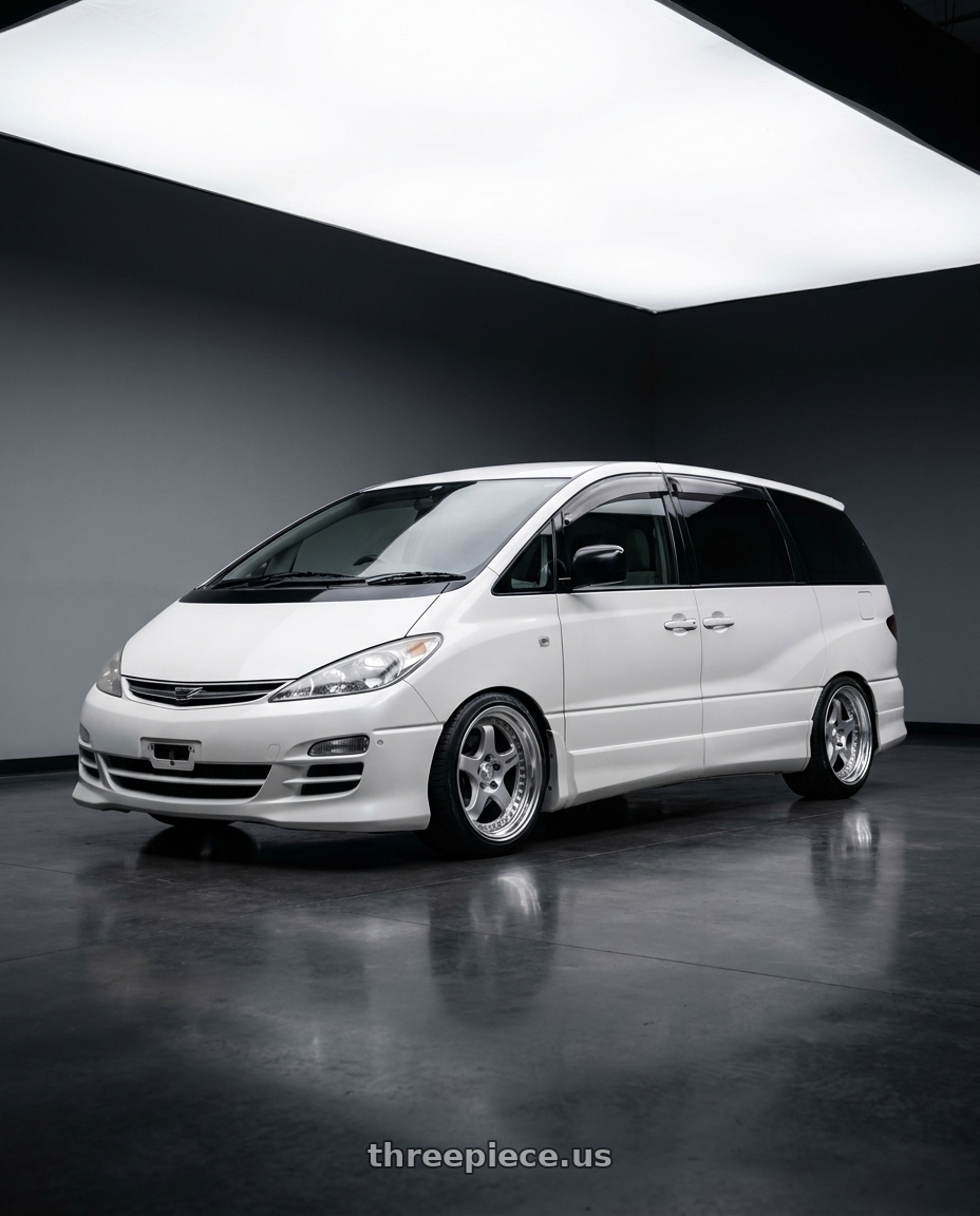 2000 toyota estima acr30w with Work Meister L1 3P 5x114.3 19x8+38 O Disk Matte Silver wheels
