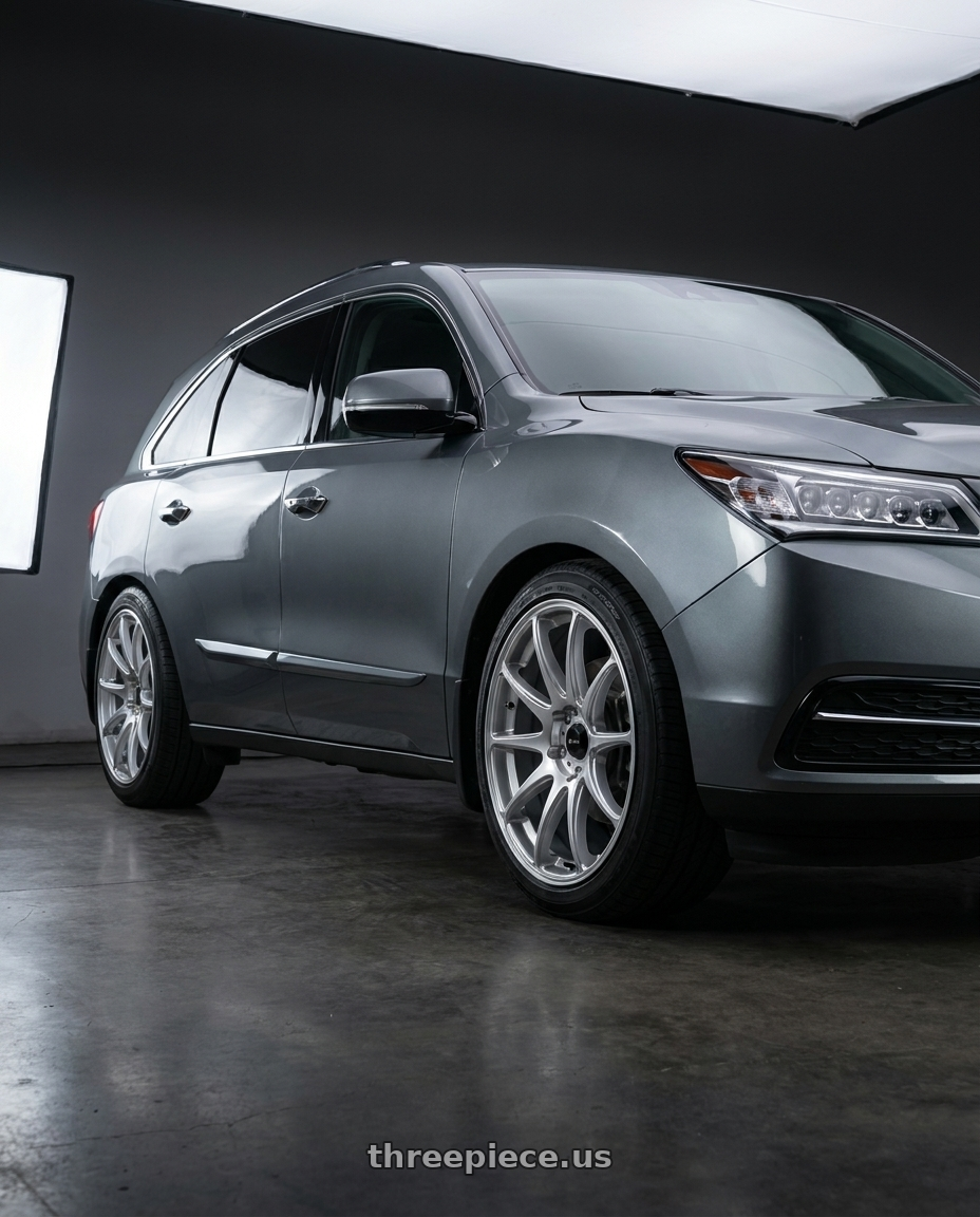 2014 Acura Mdx with Vors TR4 5x114.3 19x8.5  +35 Silver Machine Face wheels