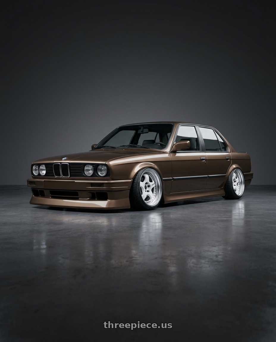 1991 bmw 3 series with Work Meister S1 3P 5x120 17x9+28 A Disk White wheels