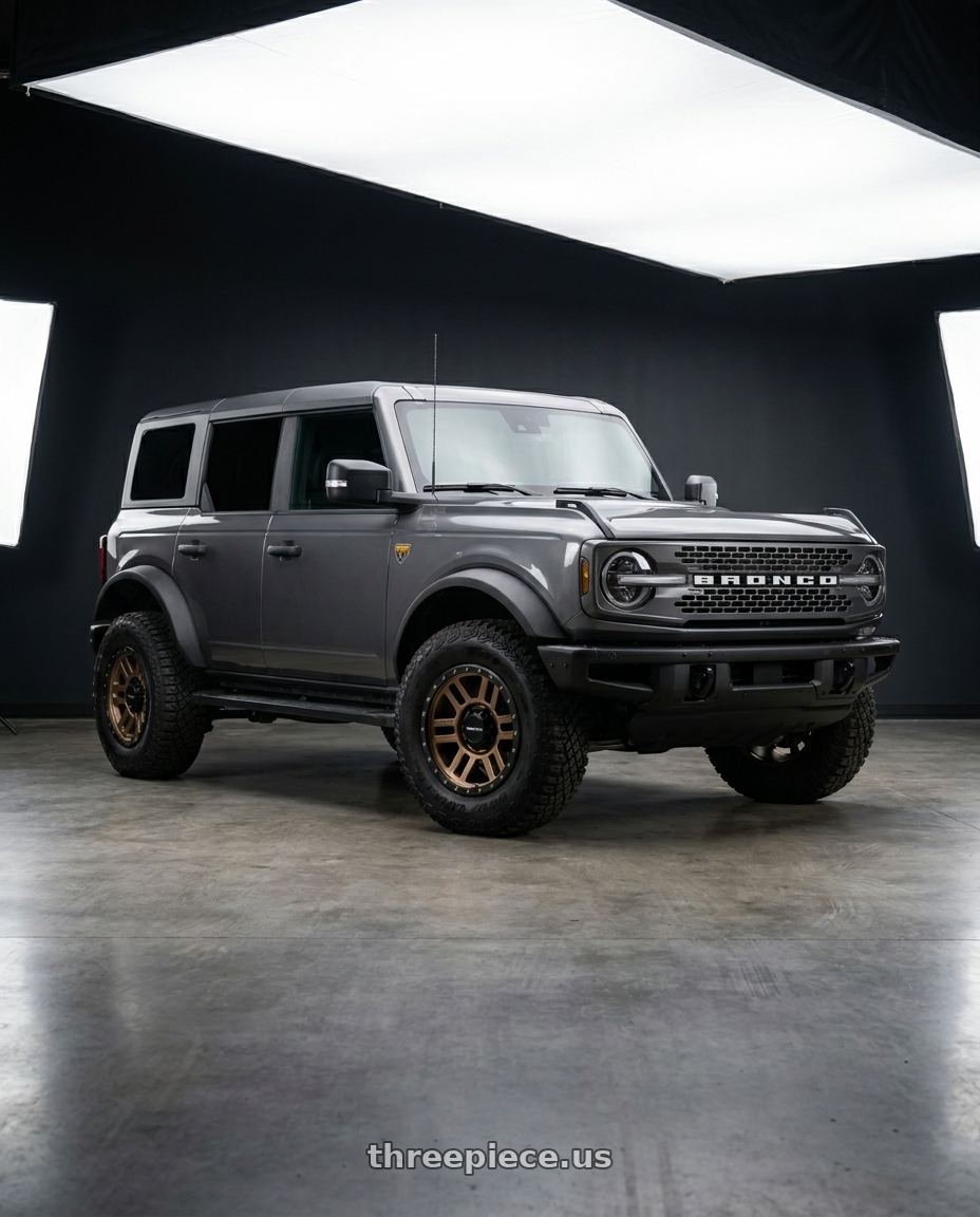 2023 Ford Bronco Badlands with Vision Off-Road 354 Manx 2 6x139.7 17x9+12 Bronze wheels