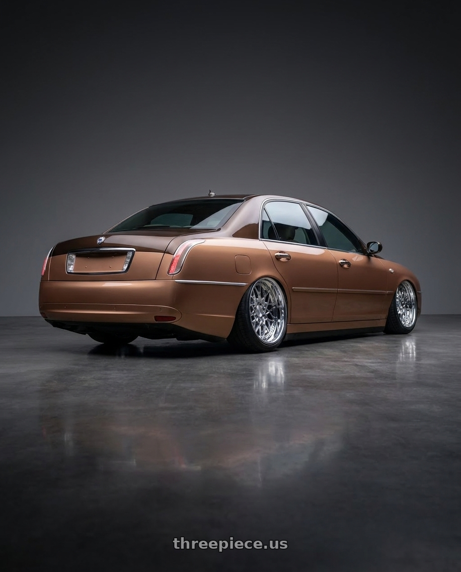 2005 Lancia Thesis with Heritage Wheel BELFORT wheels rear three quarter view slight stretch tires