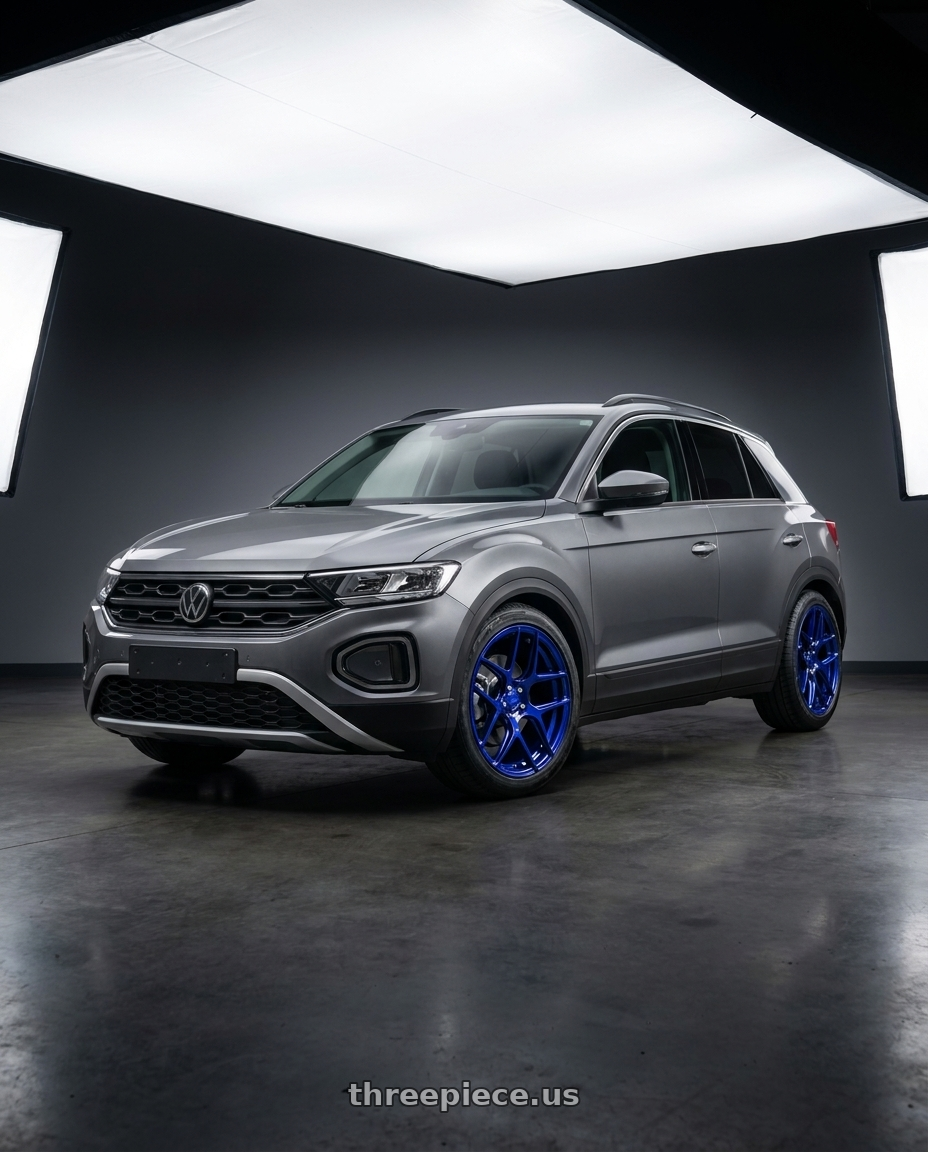 2023 T Roc 330 with MRR FS1 5x130 18x8.5  +45 Candy Blue wheels
