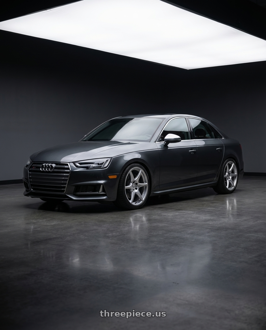 2023 Audi S4 B9 with Kansei K11S Tandem 5X112 19x9.5 22 Hyper Silver wheels