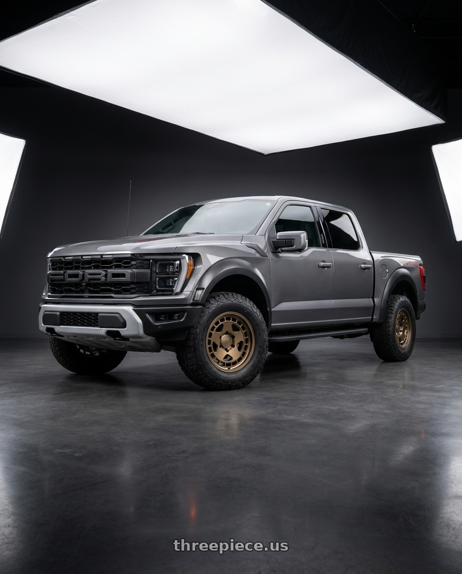 2025 Ford F150 Raptor 802a with fifteen52 TURBOMAC HD CLASSIC 6x135 17x8.5 +0 BRONZE (MATTE BRONZE) wheels