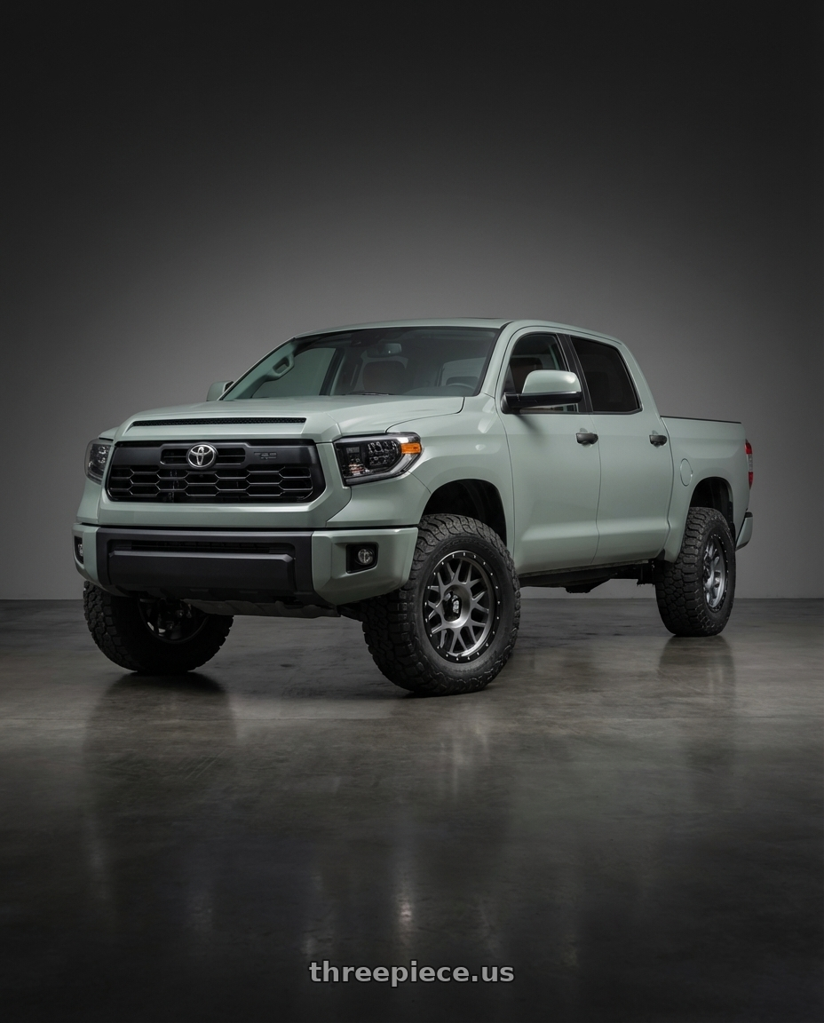 2018 Toyota Tundra with XD XD127 BULLY 5X150 20X9 +18 MATTE GRAY BLACK RING wheels