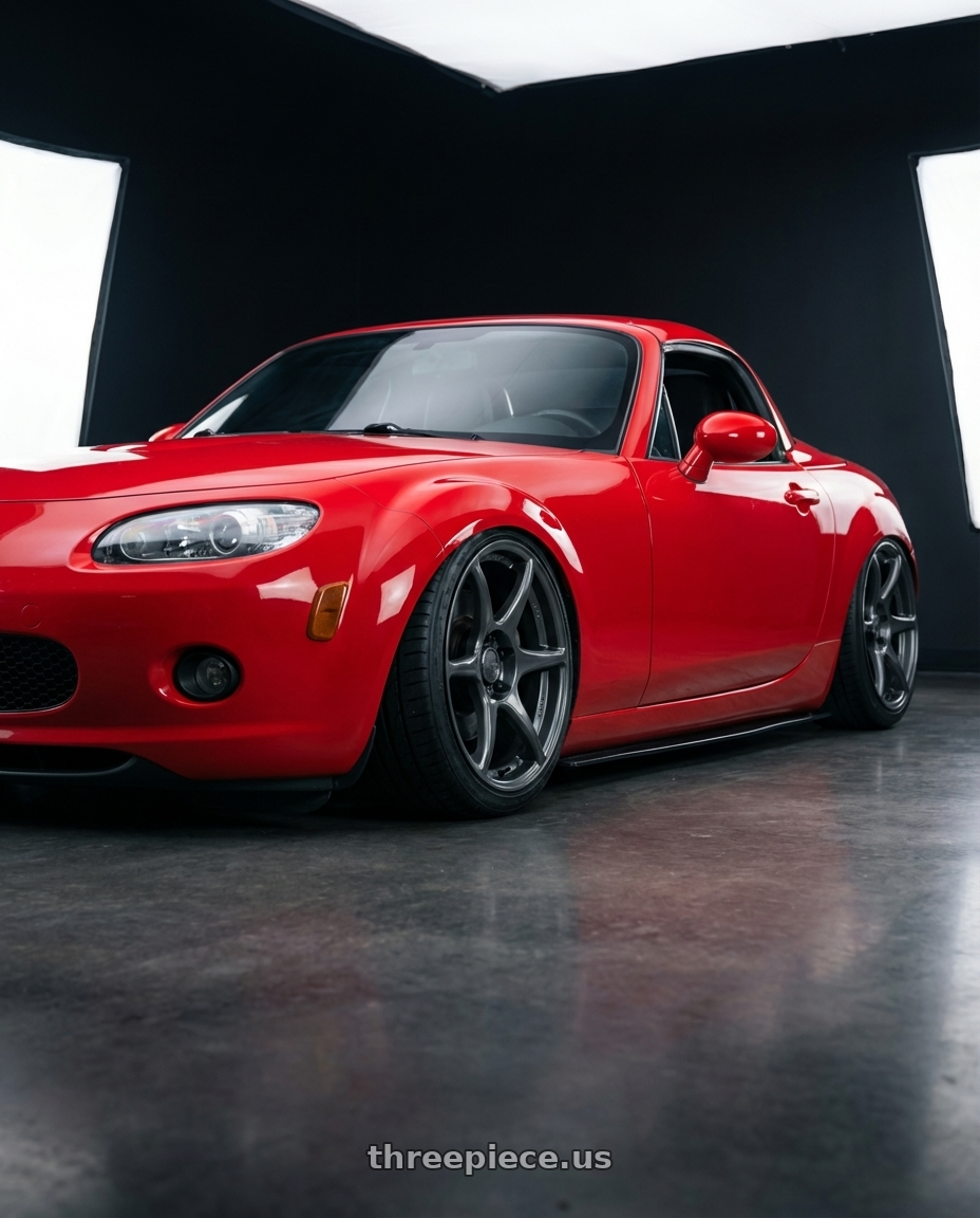 2012 Mazda MX-5 Miata NC with Kansei K11G Tandem 5x114.3 17x9.5 12 Gunmetal wheels