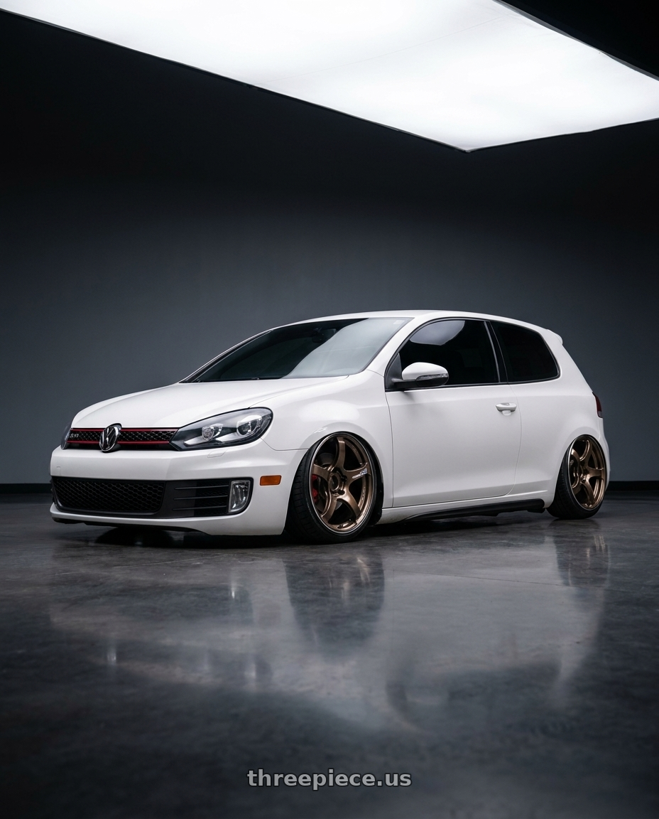 2012 VW GTI with Advan Racing TC4 5x114.3 18x9.5 +45 UMBER BRONZE METALLIC & RING wheels