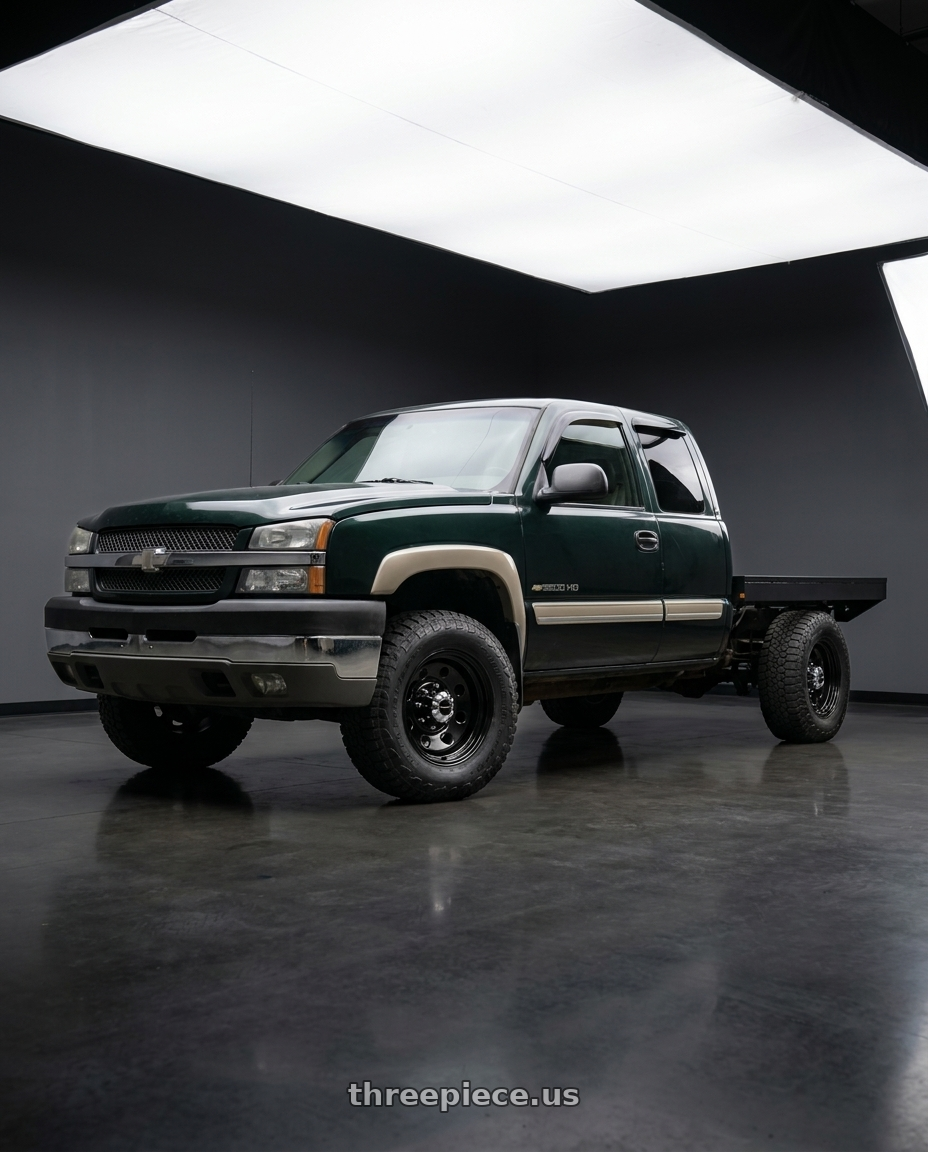 2003 Chevy Silverado 2500 HD with Vision HD 85H 8x165.1 17x9-12 Gloss Black wheels