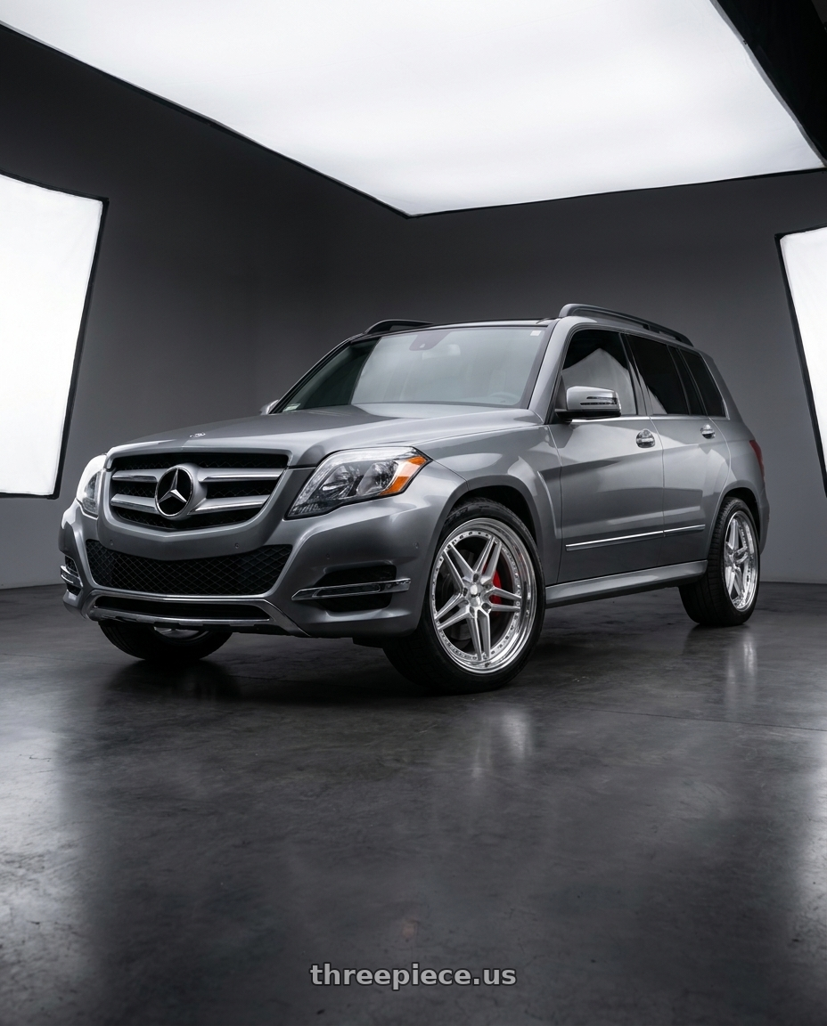 2015 Mercedes Benz GLK350 4MATIC with TSW ASCARI 5X112 20X9 +20 SILVER W/ MIRROR CUT FACE & LIP wheels