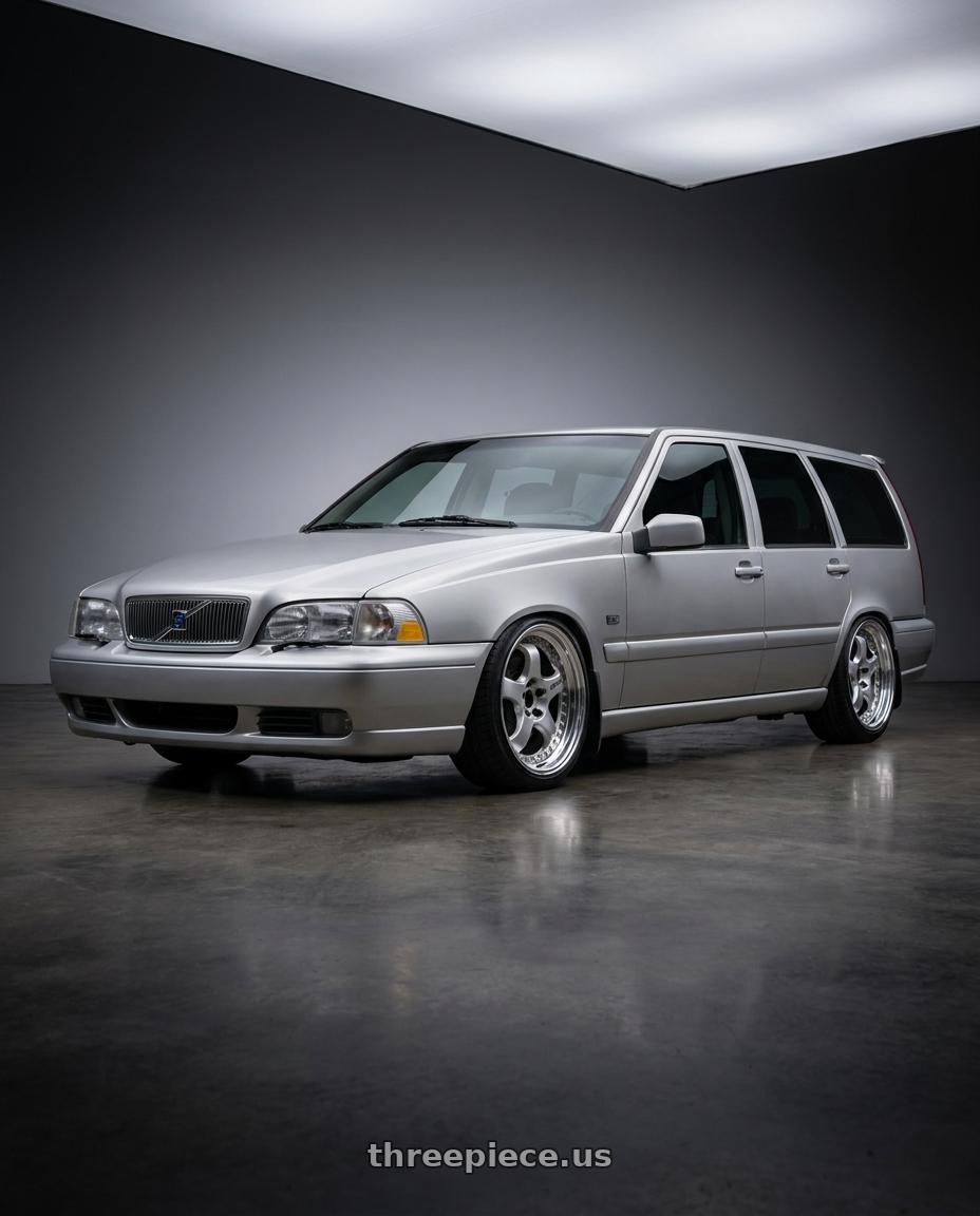 1998 Volvo v70 glt silver with Work Meister S1 3P 5x108 18x7.5+41 A Disk Silver wheels