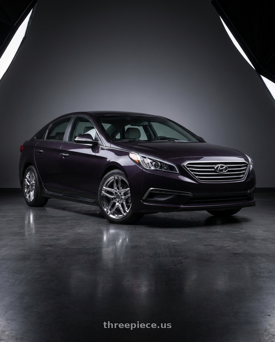 2016 Hyundai Sonata with Heritage Wheel EBISU MonoC 5x114.3 18x8.5+35 Chrome wheels