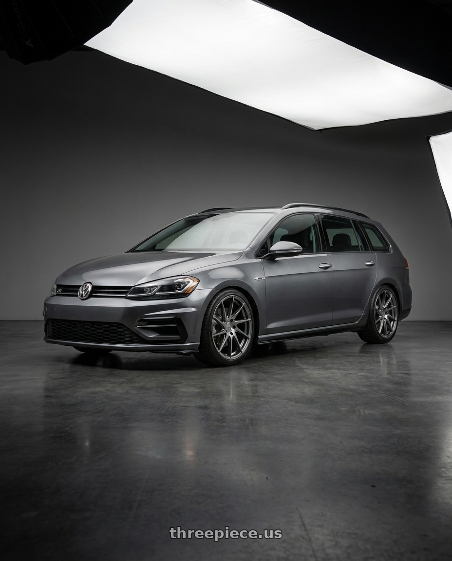 2019 Golf Variant R Line with Aodhan AH09 5x112 18x8.5 +35 Hyper Black wheels