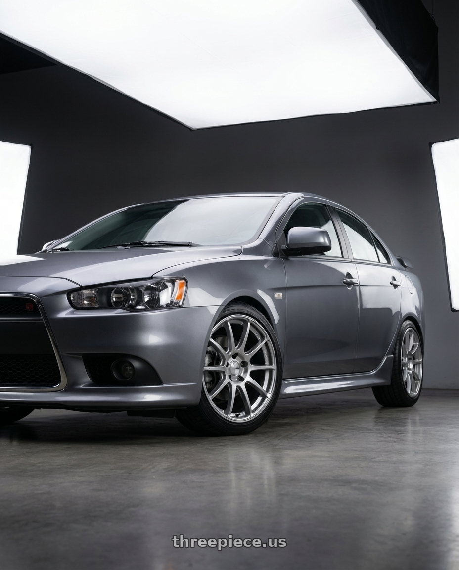 2014 Mitsubishi Lancer Ralliart with Ssr Gtv02 5x114.3 18x8.5+40  GLARE SILVER wheels