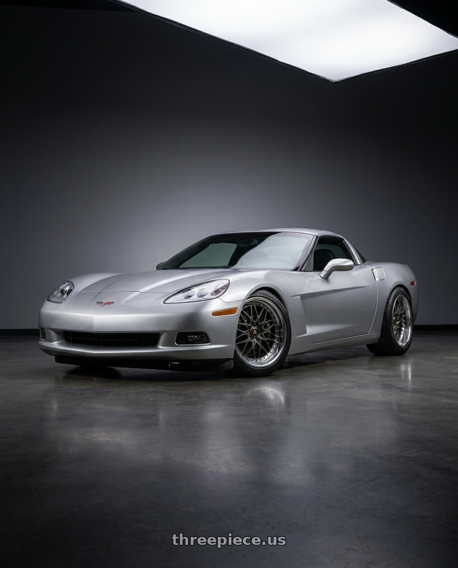 2005 Chevrolet Corvette with Work Vs-Xv 5x120.65 18x10+59 O Disk Matte Dark Gunmetal wheels