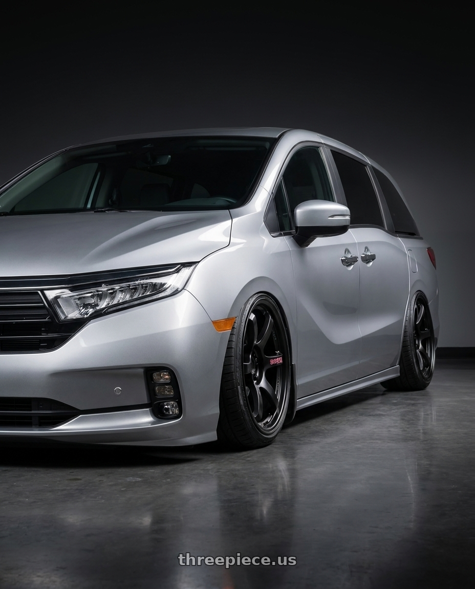 2024 Honda Odyssey with Gram Lights 57DR 5x120 19x8.5 +45 SEMI GLOSS BLACK wheels