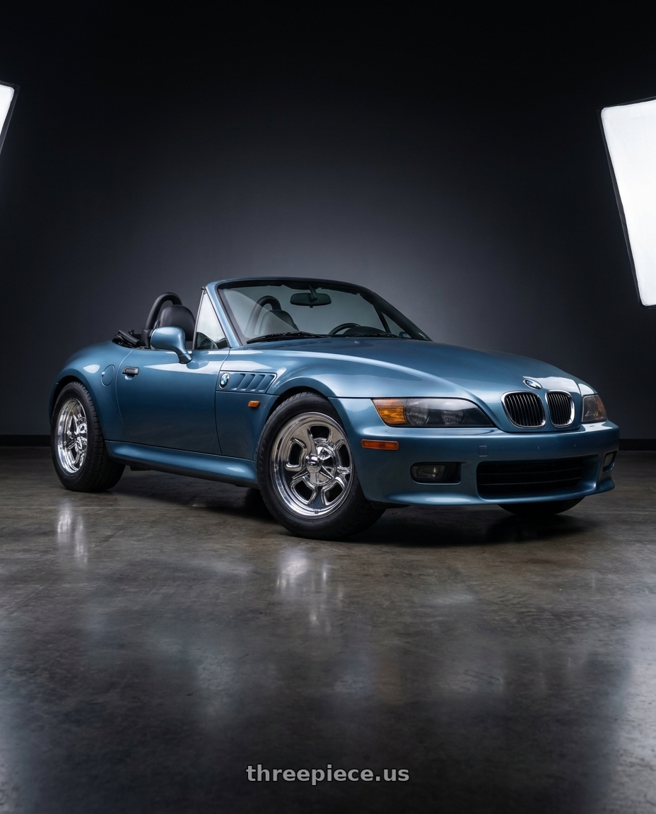 1997 bmw z3 2 8 with BG Rod Works High Boy 5x114.3/5x120.65 17x8+0 Polished wheels