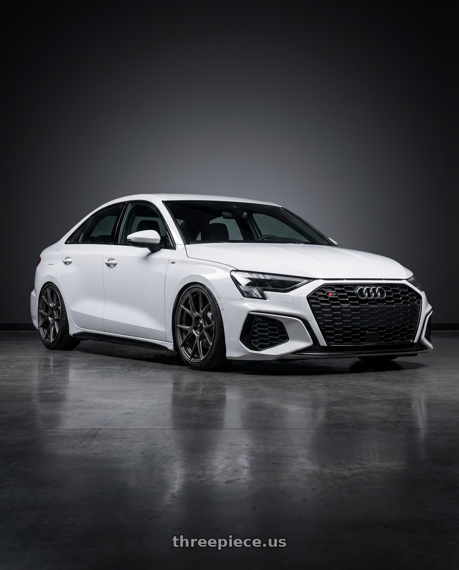 2024 Audi S3 8Y with Konig Ampliform 5x112 19x8.5+32 Dark Metallic Graphite wheels