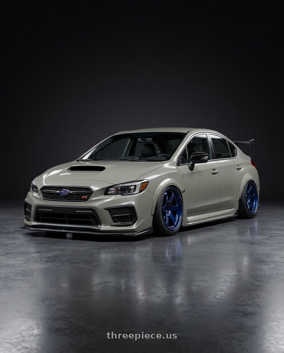 2017 Subaru wax s208 nbr with Volk Racing TE37SL 5x114.3 18x10.5 +15 MAG BLUE wheels