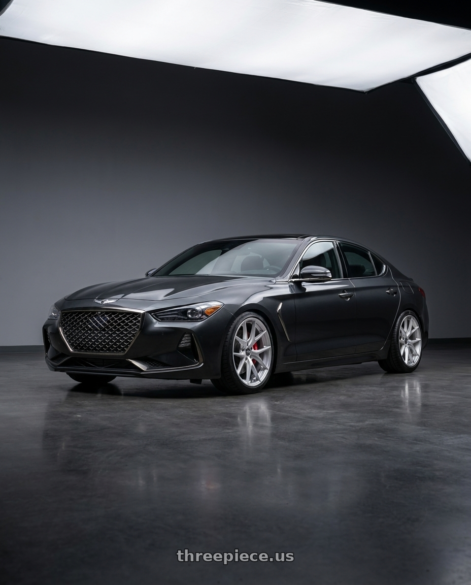 2019 Genesis g70 with ESR Wheels FORGETECH SERIES RF2 5x100 18x8.5 +30 Hyper Silver wheels