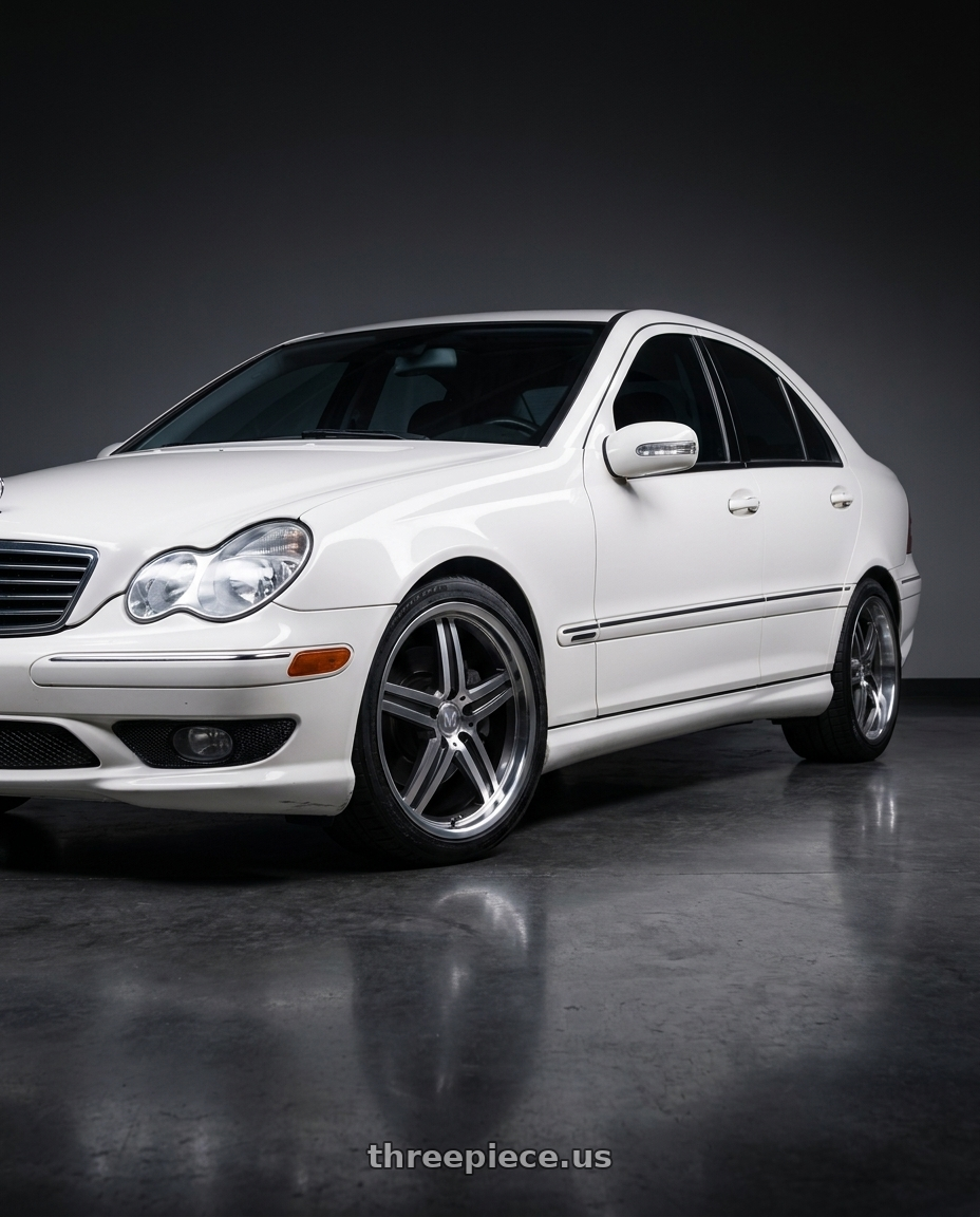 2006 Mercedes Benz c230 sport with Mandrus MANNHEIM 5X112 19X8.5 +25 GUNMETAL W/ MIRROR CUT FACE & LIP wheels