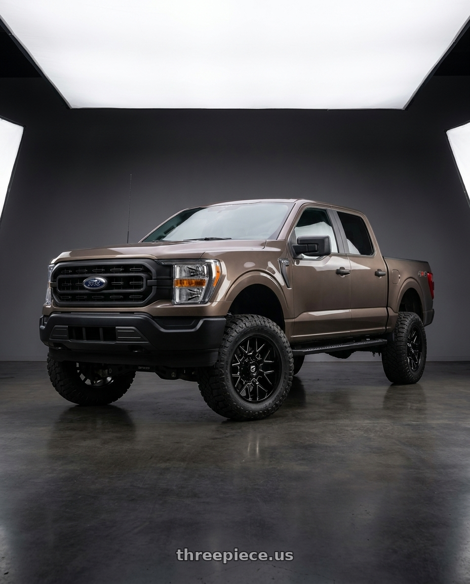 2013 Ford F-150 with Gear Off Road 768BM 6X135/6x139.7 20x9 +18 Gloss Black Milled wheels