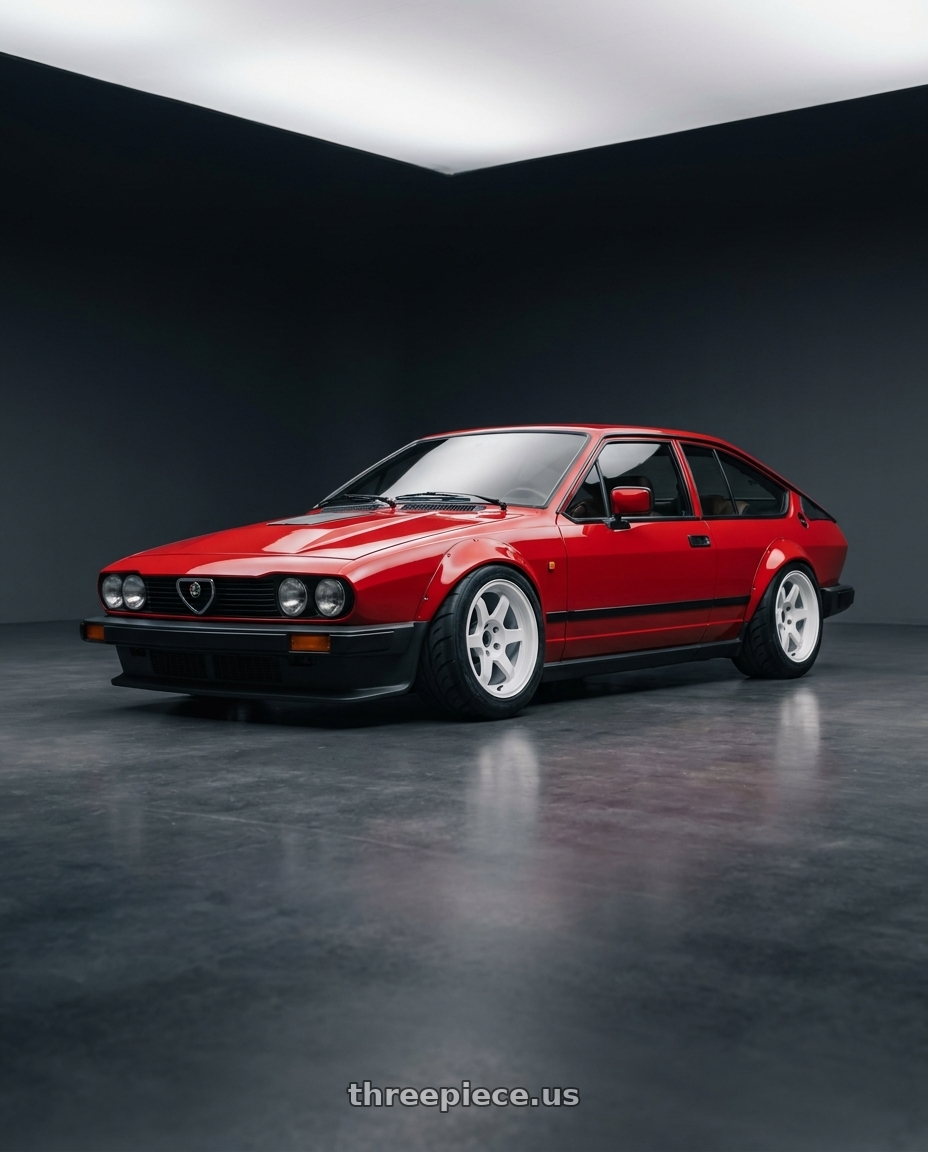 1986 Alfa Romeo gtv6 with Volk Racing TE37 Gravel 5x114.3 15x7.0+35 White wheels