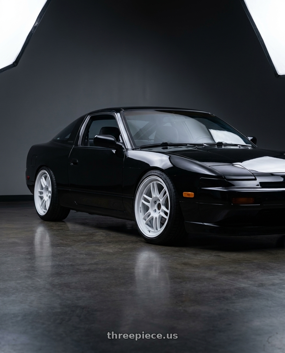 1993 nissan 240sx with Enkei RPF1 5x114.3 17x9+22 Vanquish White wheels