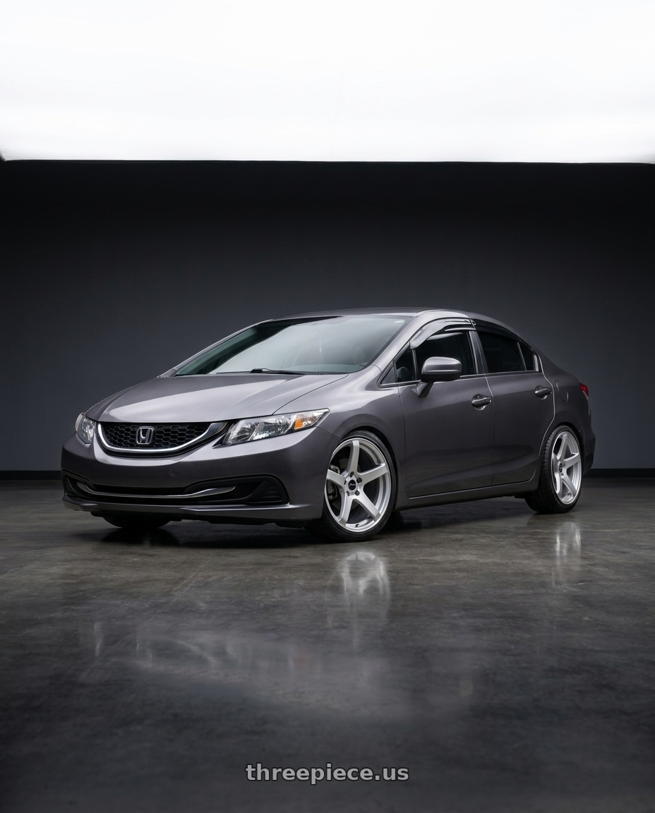 2015 honda civic LX with Enkei Kojin 5x114.3 18x8+40 Matte Silver wheels