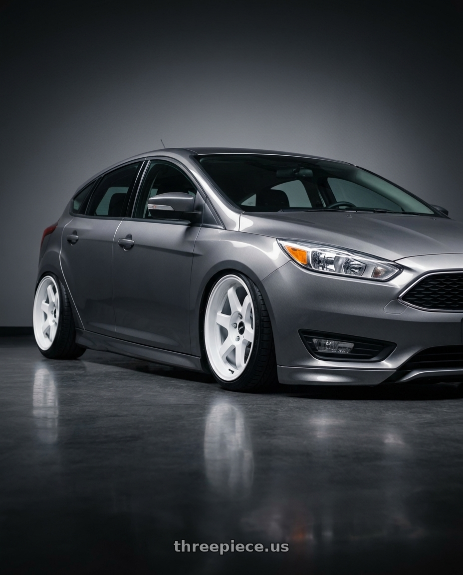 2017 Ford focus with 9six9 SIX-1 Deep 4x100 15X8 +20 Competition White wheels