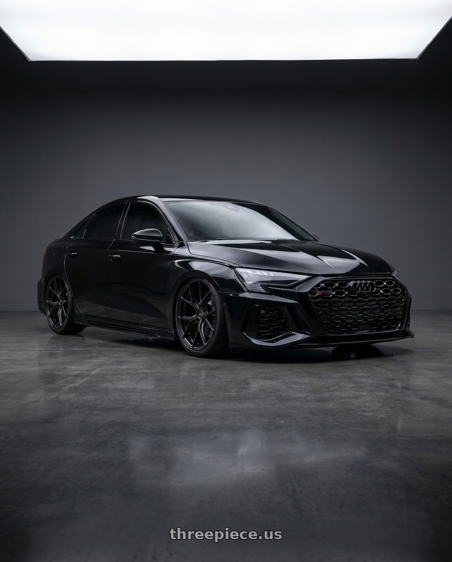2022 Audi RS3 8Y with Niche 1PC M117 MISANO 5X112 19X8.5 +34 MATTE BLACK wheels