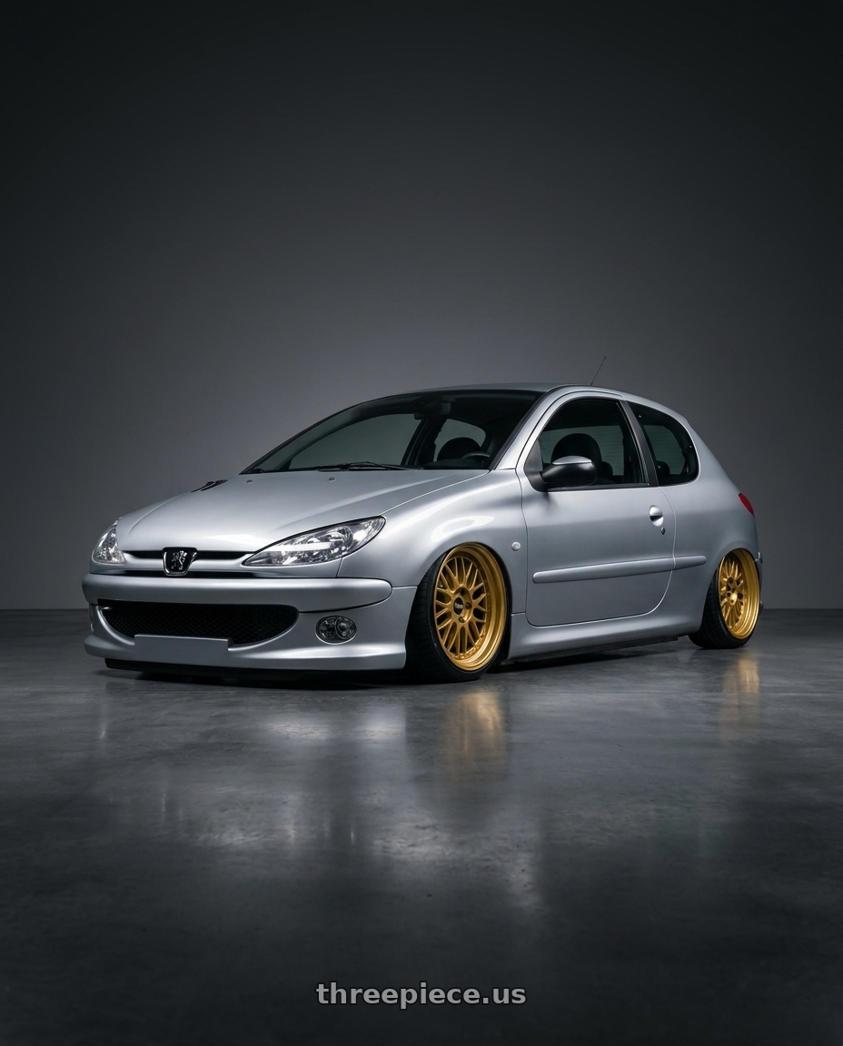 2005 Peugeot 206 with BBS LM 5x114.3 18x9.0+42 Gold wheels
