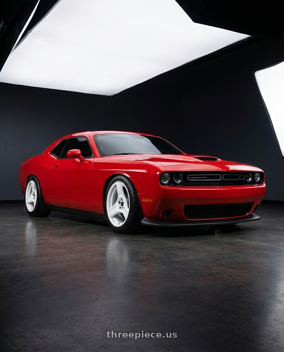 2021 Dodge Challenger GT AWD with HERITAGE WHEEL BUSHIDO MONOC 5x105 18x9.5 +38 WHITE wheels