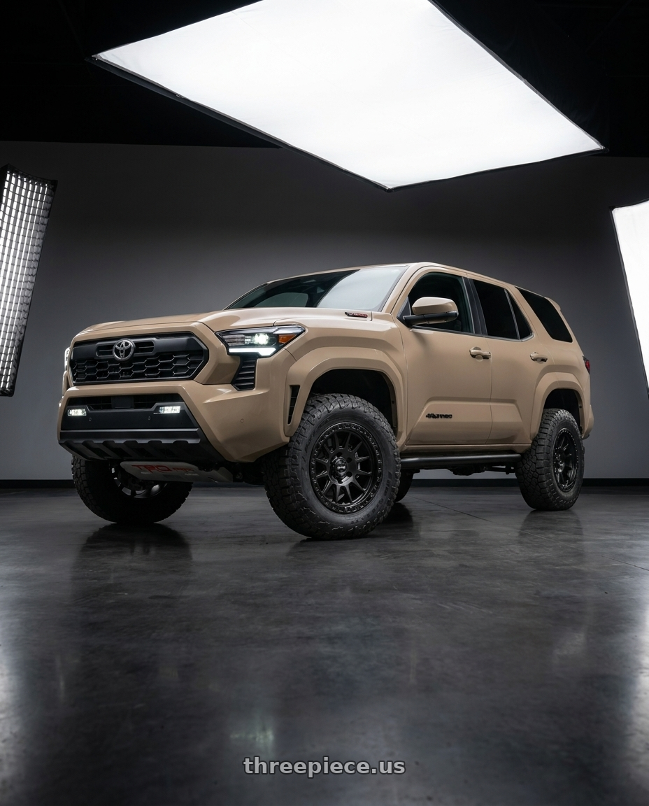 2025 Toyota 4Runner TRD pro with MVX OFFROAD VX12 5X150 18x9 +18 Matte Black wheels