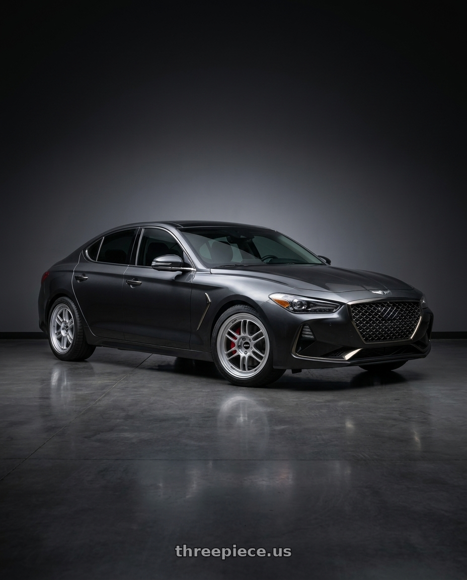 2019 Genesis G70 with Enkei RPF1 4x114.3 16x7+25 Silver wheels