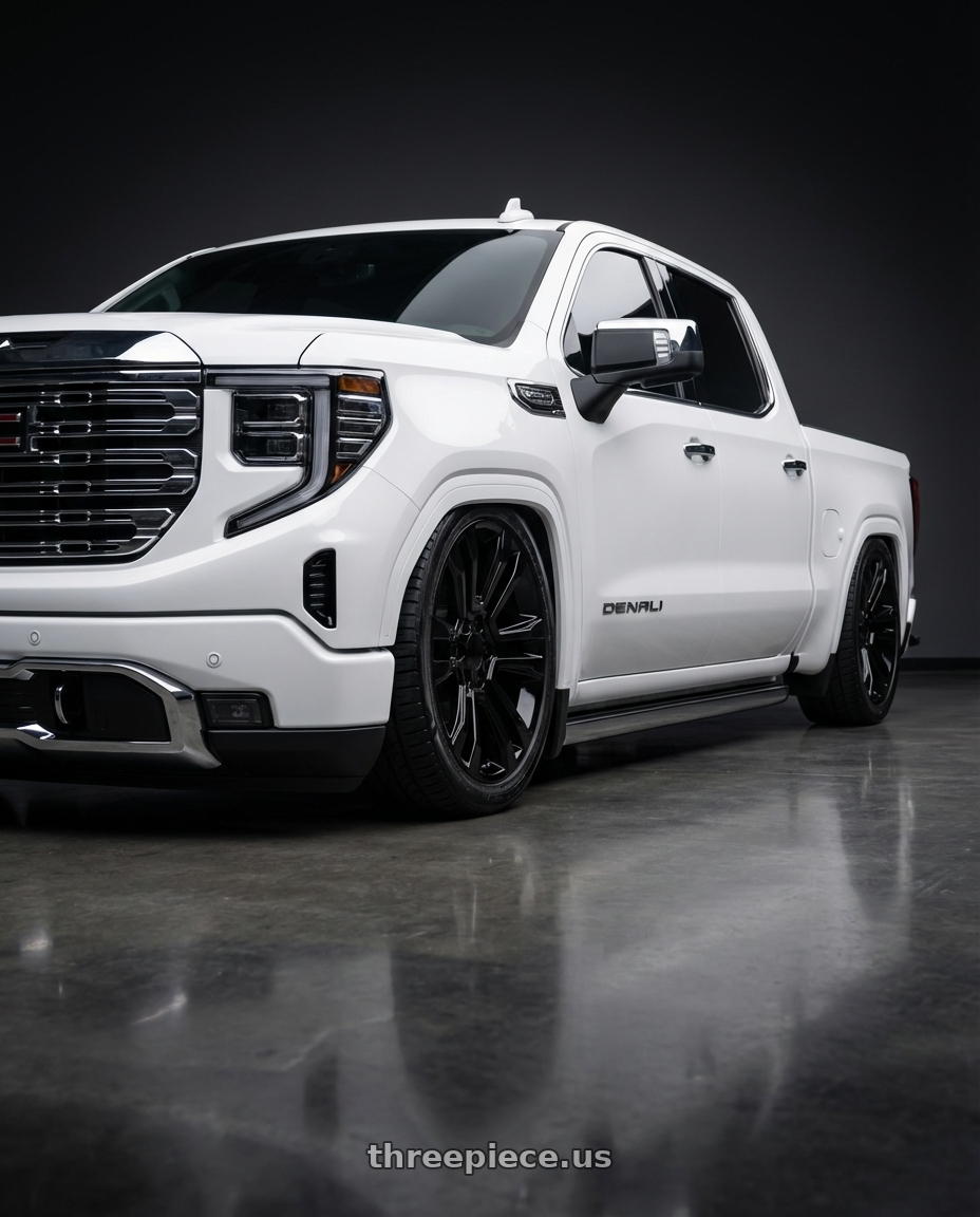 2023 GMC Sierra 1500 Denali with Performance Replicas PR182 6X139.7 26X10 +31 GLOSS BLACK wheels