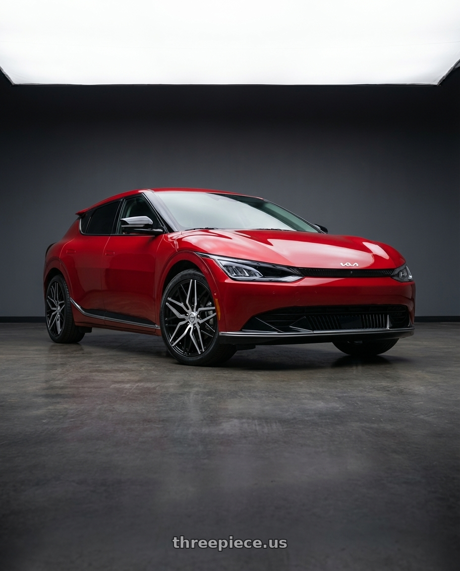 2024 kia ev6 with Shift Spring 5x114.3 20x8.5 +35 Gloss Black Machined wheels