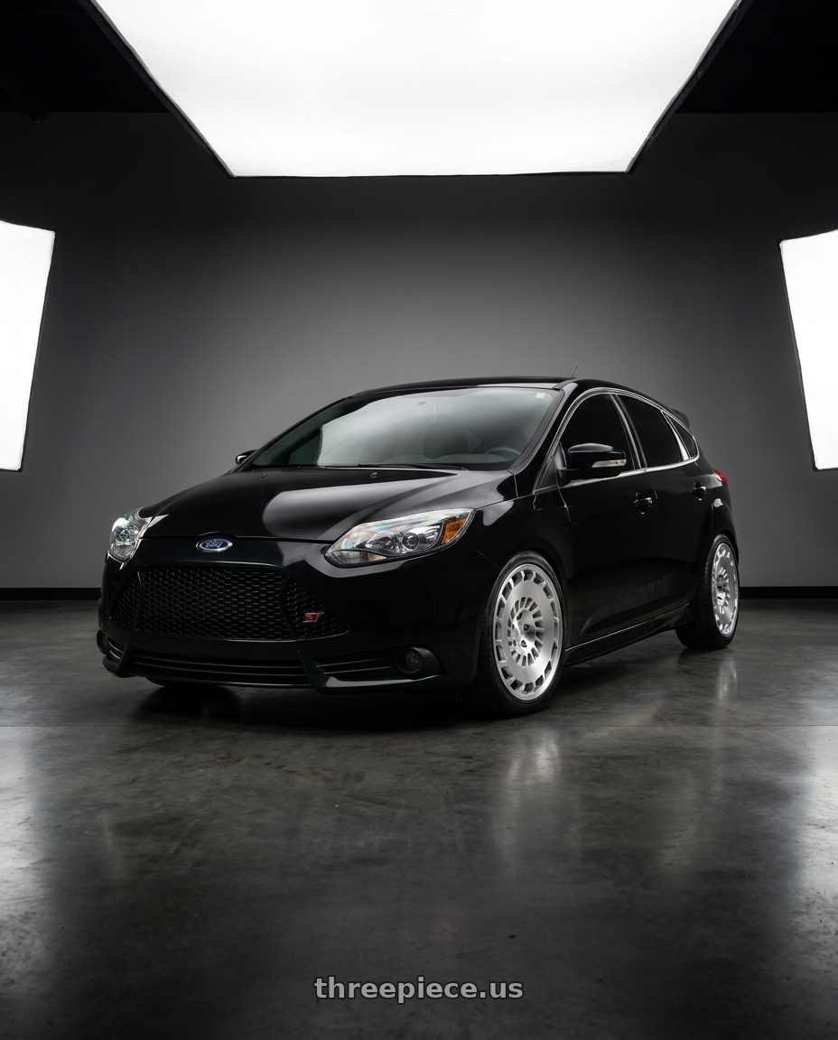 2013 focus St black with Rotiform 1PC R135 CCV 5X112 19X8.5 +45 GLOSS SILVER MACHINED wheels