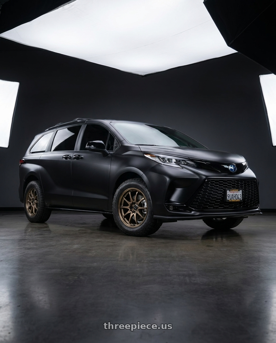 2025 Toyota Sienna with Volk Racing CE28N-PLUS 5x114.3 17x8 +38 SHINING BRONZE METAL wheels