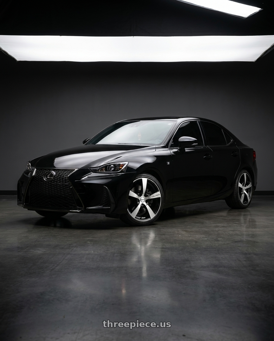 2020 Lexus is350 with TOUREN TR9 3190 5x100/5x114.3 18x8 +40 GLOSS BLACK MACHINED wheels