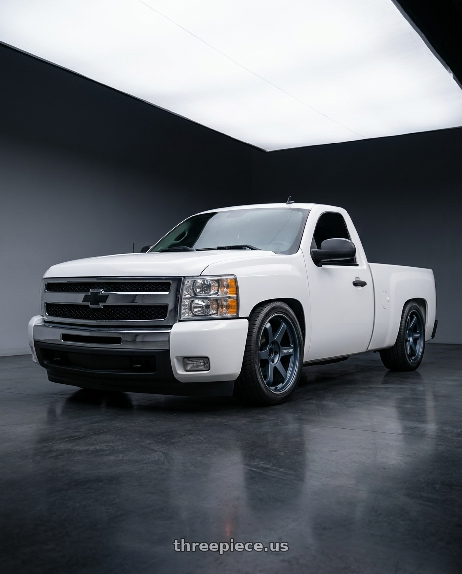 2011 Chevy Silverado with Volk Racing TE37 ULTRA LARGE PCD 6x139.7 20x9.5 +0 MATTE BLUE GUNMETAL wheels
