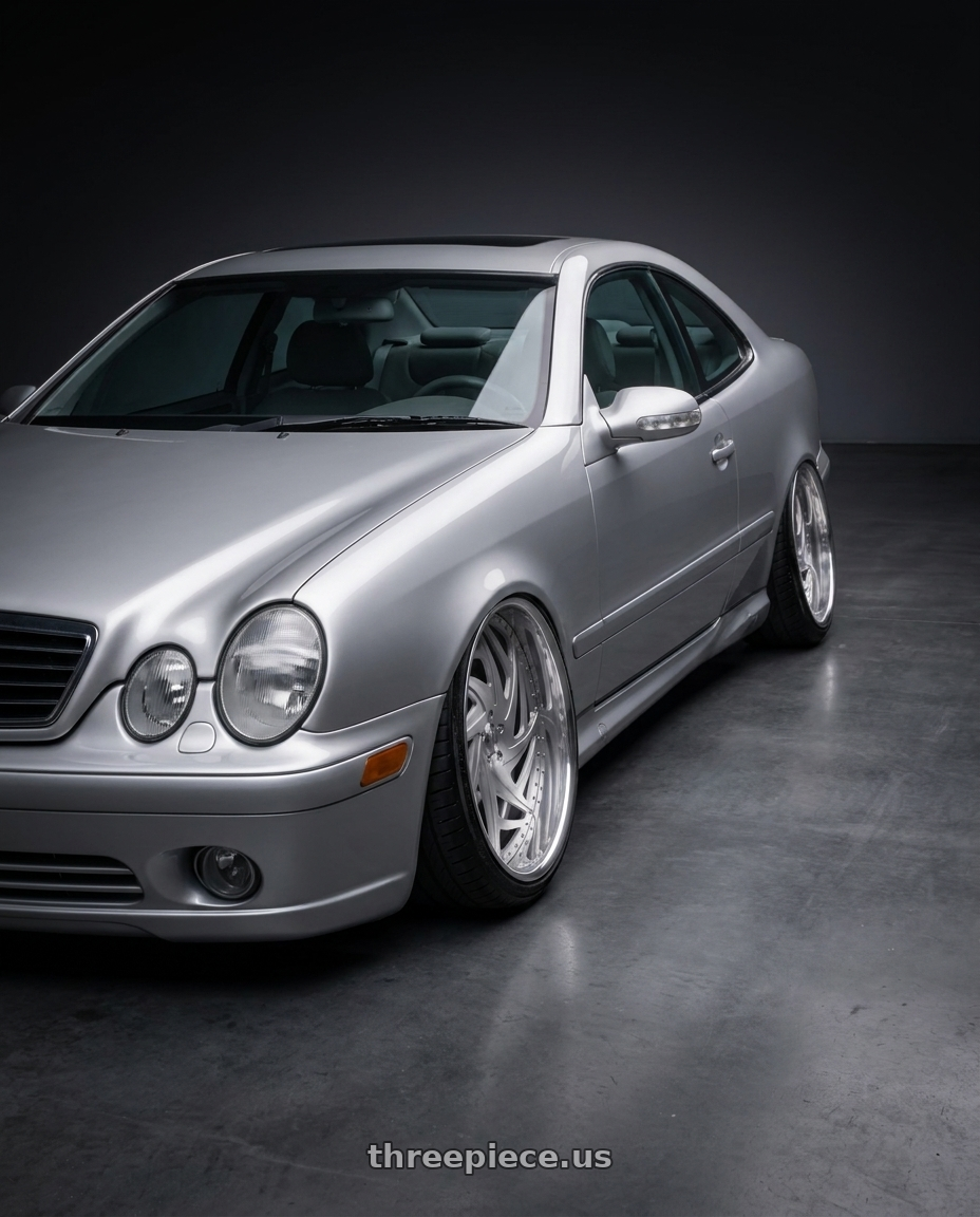 1999 Mercedes CLK320 with Asanti Forged 863 5x127 26x10 +3 BRUSHED wheels