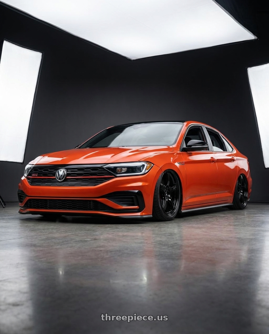 2023 Volkswagen Jetta GLI MK7 with Gram Lights 57CR 5x112 19x9.5+25 Glossy Black wheels