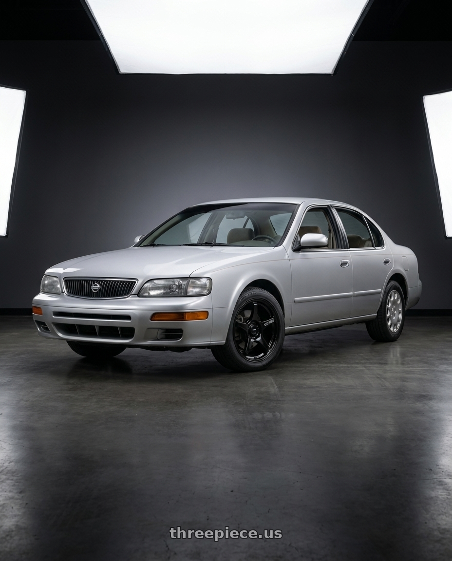 1997 Nissan Maxima GXE with Enkei TS-5 5x114.3 17x8+40 Gloss Black wheels