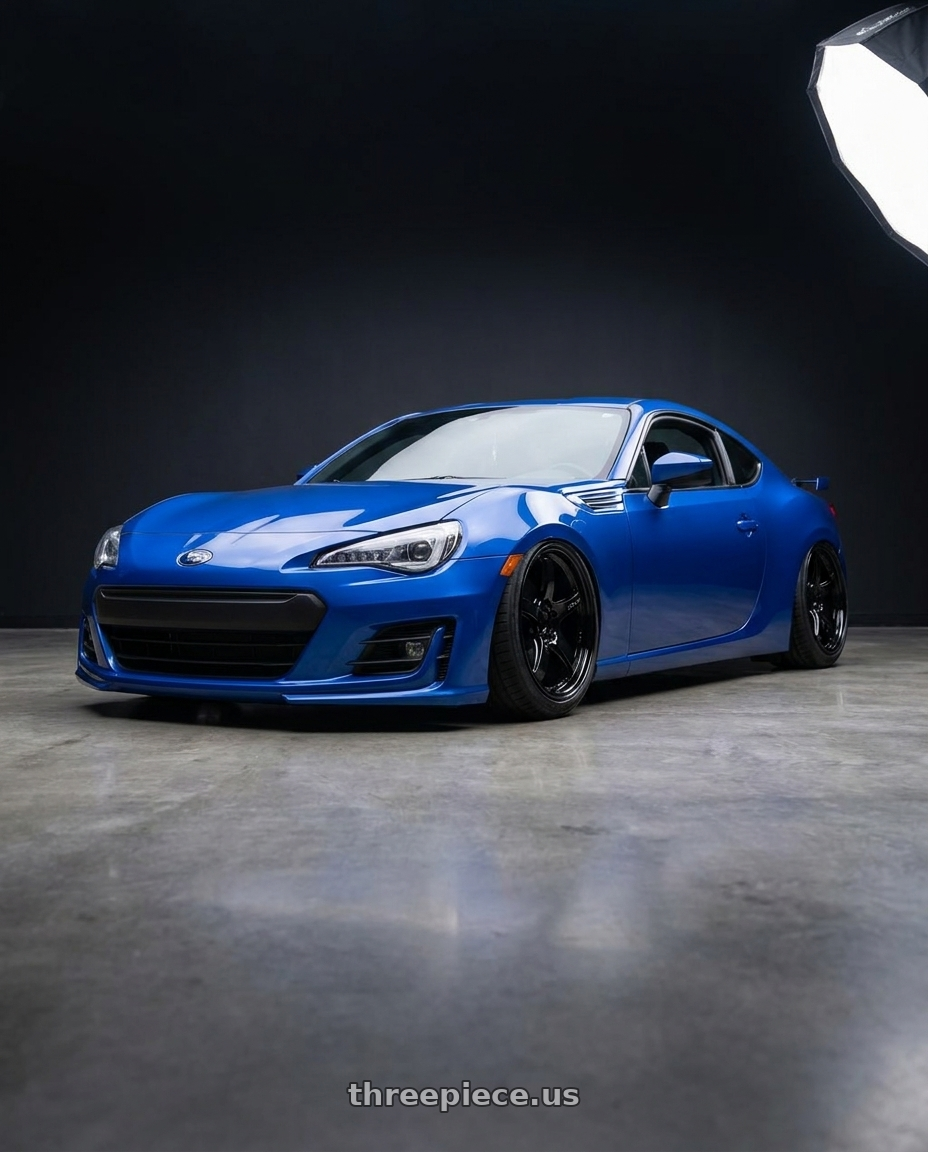 2017 Subaru BRZ with Gram Lights 57CR 5x100 18x9.5+38 Glossy Black wheels
