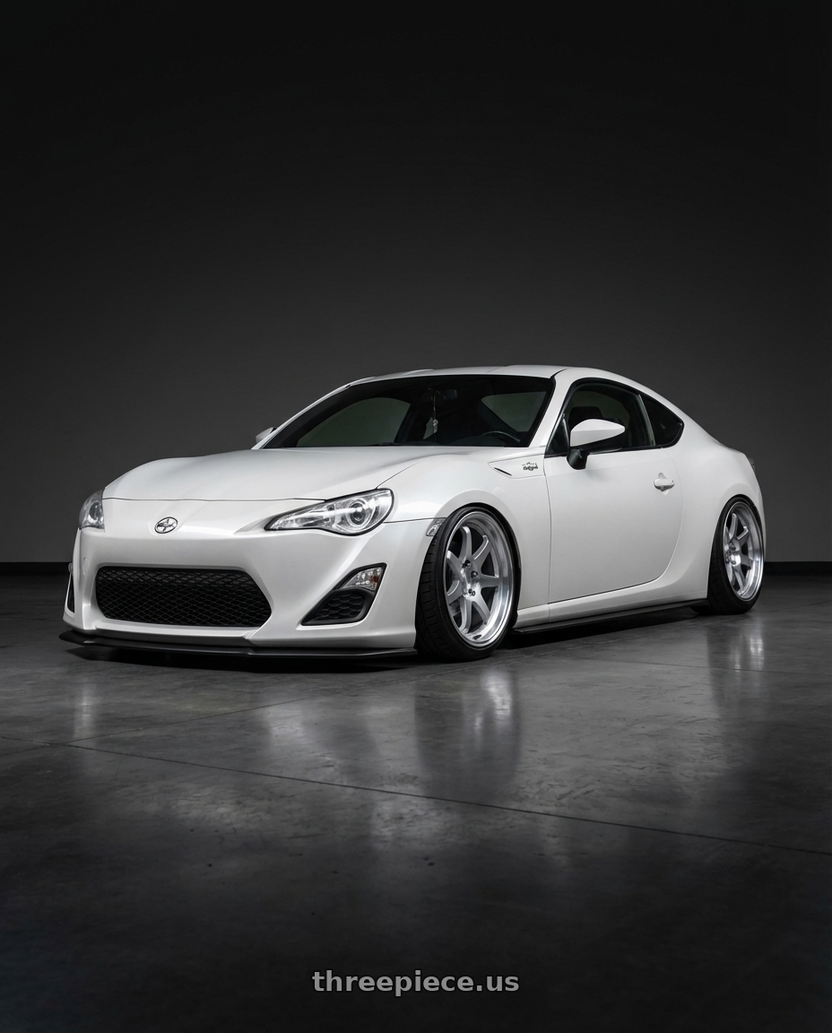 2016 Scion FR-S with Aodhan AH09 5x100 18x9.5 +35 Gloss Silver Machined Face wheels