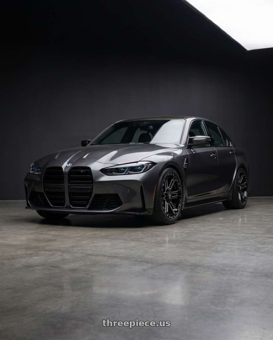 2025 Bmw G80 M3 with Enkei Commander 5x150 18x8.5+25 Black Machined wheels