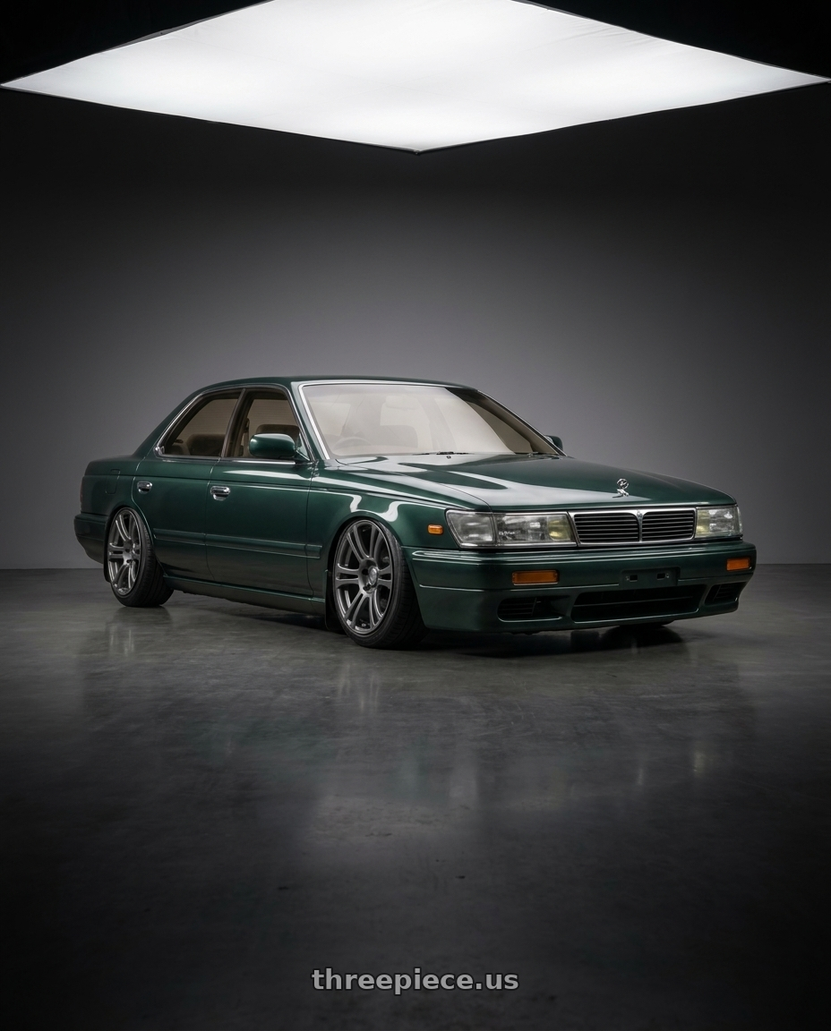 1992 Nissan laurel with Kansei K16G Neo 5x114.3 18x9.5 22 Gunmetal wheels