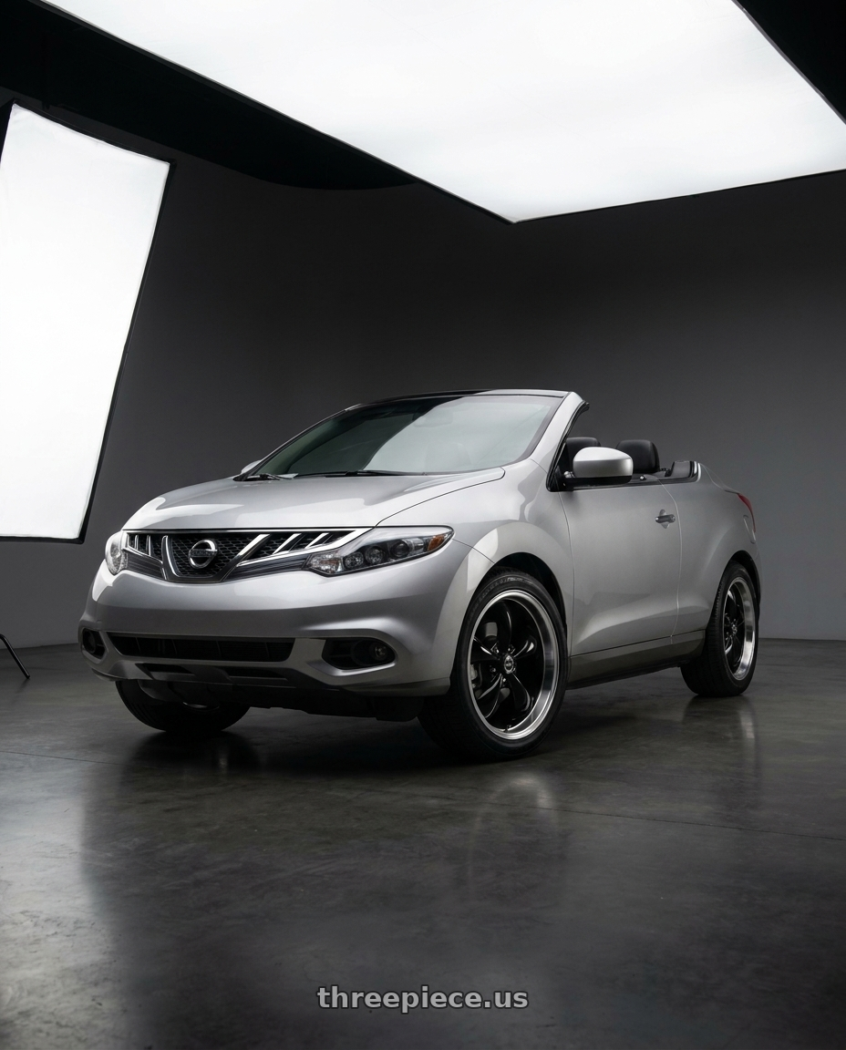 2014 Nissan Murano Crosscabriolet with American Racing AR105 TORQ THRUST M 5X127 18X8 0 GLOSS BLACK W/ MACHINED LIP wheels